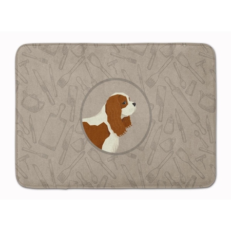 Carolines Treasures Cavalier Spaniel in the Kitchen Machine Washable Memory Foam Mat CK2176RUG